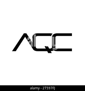 Conception de logo de lettre AQC sur fond blanc. AQC Creative initiales logo concept. Vecteur de conception de concept de logo de lettre d'initiales créatives d'AQC Illustration de Vecteur