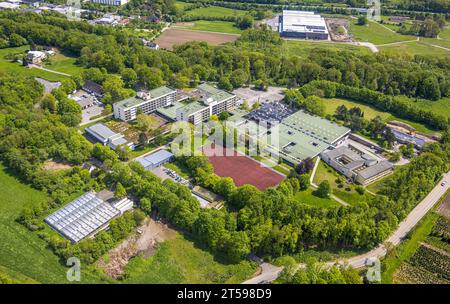 Vue aérienne, Centre de formation professionnelle Volmarstein, Werner-Richard-Berufskolleg, Grundschöttel, Wetter, région de la Ruhr, Rhénanie du Nord-Westphalie, Allemagne, V Banque D'Images
