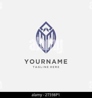 Logo WW avec forme de feuille, graphique vectoriel de conception initiale de logo monogramme propre et moderne Illustration de Vecteur