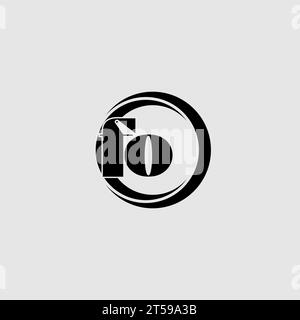 Lettres FO simple cercle lié au logo graphique vectoriel Illustration de Vecteur