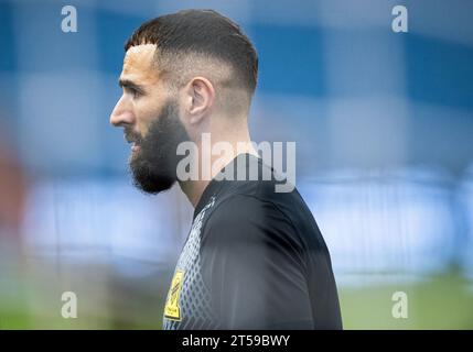 Karim Benzema d'Al Ittihad FC lors de leur match jour 12 de la SAFF Roshn Saudi Pro League 2023-24 entre Al Shabab FC et Al Ittihad FC au King Fahd International Stadium le 3 novembre 2023 à Riyad, Arabie Saoudite. Photo de Victor Fraile / Power Sport Images crédit : Power Sport Images Ltd/Alamy Live News Banque D'Images