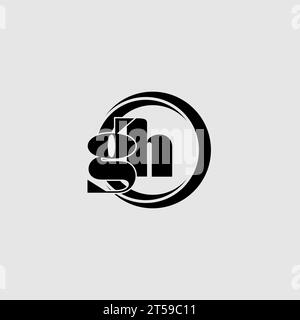 Lettres GH simple cercle lié à la ligne graphique vectorielle logo Illustration de Vecteur