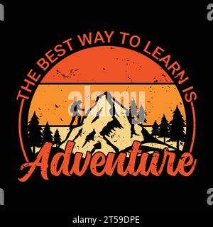 T-shirt Adventure Hiking pour les explorateurs Illustration de Vecteur