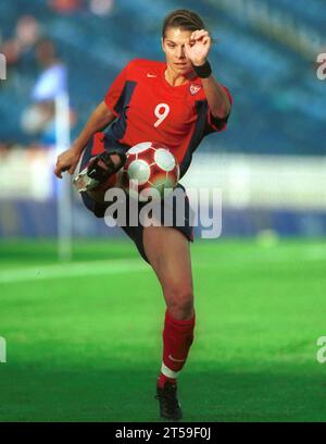 Mia Hamm star de l'équipe nationale américaine et du Washington Freedom Banque D'Images