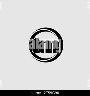 Graphique vectoriel de logo de ligne liée à un cercle simple Letters TM Illustration de Vecteur