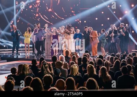 Stockholm, Suède. 03 novembre 2023. Stockholm, NEP Studios, Suède, 11 3 2023, Idol Fridays final 5. Crédit : Daniel Bengtsson/Alamy Live News Banque D'Images