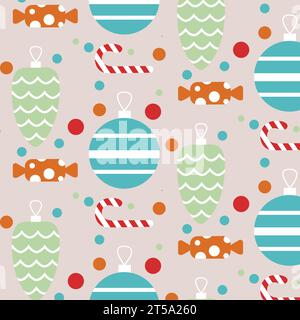 modèle sans couture avec boule de noël. vecteur Illustration de Vecteur