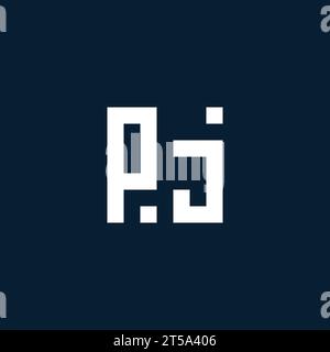 Logo initial de monogramme de PJ avec des idées de conception de style géométrique Illustration de Vecteur