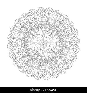 Celtic Sacred Elegance adulte mandala page de livre de coloriage pour l'intérieur du livre kdp. Pétales pacifiques, capacité de se détendre, expériences cérébrales, Haven harmonieux, Illustration de Vecteur