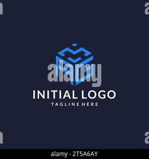 AG logo hexagonal designs, meilleur logo initial monogramme avec inspiration d'idées de conception de forme hexagonale Illustration de Vecteur