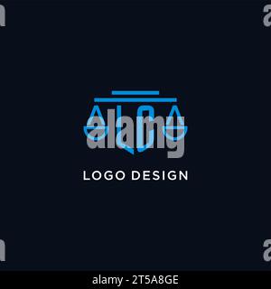Logo initial de monogramme LC avec des échelles d'inspiration de conception d'icône de justice, graphique vectoriel Illustration de Vecteur