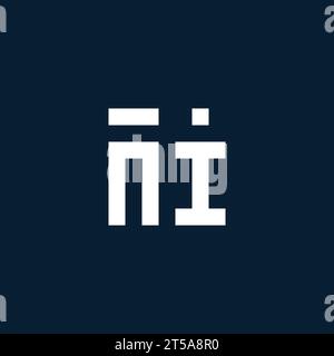 Logo monogramme initial NI avec des idées de conception de style géométrique Illustration de Vecteur