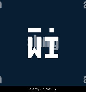 WI logo monogramme initial avec des idées de conception de style géométrique Illustration de Vecteur