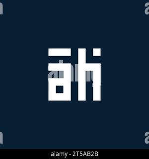 AH logo monogramme initial avec des idées de conception de style géométrique Illustration de Vecteur