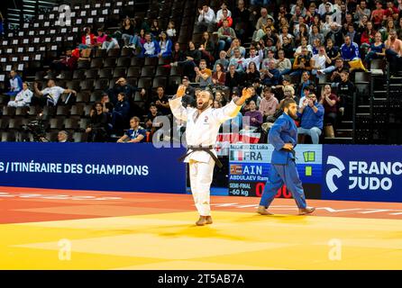 Montpellier, France. 03 novembre 2023. Luka Mkheidze lors du championnat d'Europe de judo 2023 à Montpellier, France le 3 novembre 2023. Photo d'Arnaud Bertrand/ABACAPRESS.COM crédit : Abaca Press/Alamy Live News Banque D'Images