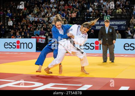 Montpellier, France. 03 novembre 2023. Shirine Boukhli lors de la championne d'Europe de judo 2023 à Montpellier, France, le 3 novembre 2023. Photo d'Arnaud Bertrand/ABACAPRESS.COM crédit : Abaca Press/Alamy Live News Banque D'Images