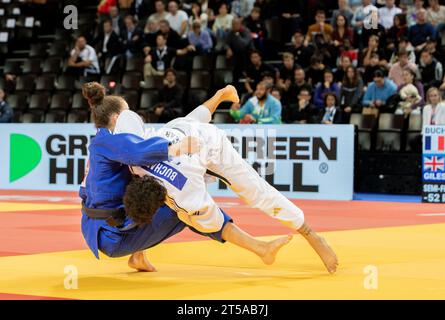 Montpellier, France. 03 novembre 2023. Amandine Buchard lors de la championne d'Europe de judo 2023 à Montpellier, France, le 3 novembre 2023. Photo d'Arnaud Bertrand/ABACAPRESS.COM crédit : Abaca Press/Alamy Live News Banque D'Images