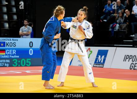 Montpellier, France. 03 novembre 2023. Nora Djakova lors du Championnat d'Europe de judo 2023 à Montpellier, France, le 3 novembre 2023. Photo d'Arnaud Bertrand/ABACAPRESS.COM crédit : Abaca Press/Alamy Live News Banque D'Images