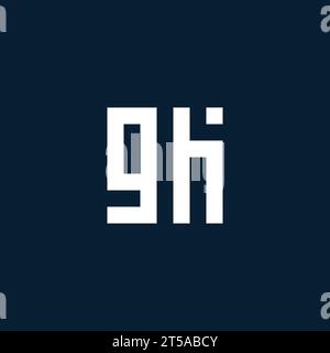 Logo initial de monogramme GH avec des idées de conception de style géométrique Illustration de Vecteur