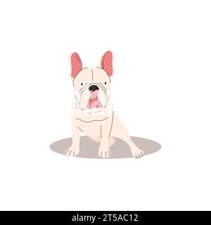 Bouledogue français drôle et mignon. Collection de chiens. Illustration vectorielle de chiens de races mignonnes dans un style plat à la mode Illustration de Vecteur