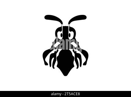 Design d'illustration d'icône de Hornet géant asiatique de style minimaliste Illustration de Vecteur