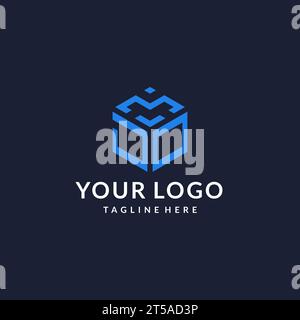 JO logo Hexagon designs, meilleur logo initial monogramme avec inspiration d'idées de conception de forme hexagonale Illustration de Vecteur