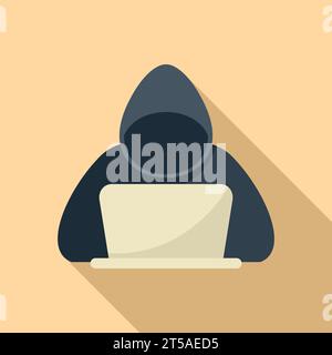 Vecteur plat d'icône de hacker anonyme. Mark avait personne. Avatar de la tête des personnes Illustration de Vecteur