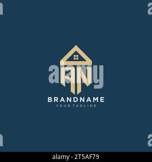 Lettre initiale A avec la conception de logo créatif simple de toit de maison pour le graphique vectoriel de société immobilière Illustration de Vecteur