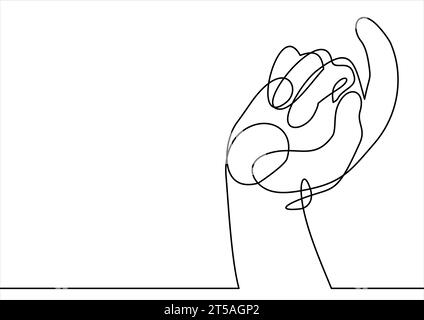 Dessin vectoriel de trait continu d'illustration de doigt de pointage dessiné à la main Illustration de Vecteur