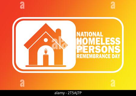 Journée nationale du souvenir des sans-abri. Illustration vectorielle adaptée pour carte de voeux, affiche et bannière Illustration de Vecteur