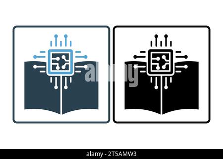 icône machine learning. icône relative à l'appareil, intelligence artificielle. style d'icône solide. conception vectorielle simple modifiable Illustration de Vecteur