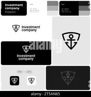 Logo d'entreprise monochrome de la société d'investissement Illustration de Vecteur