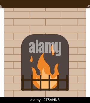 Icône de cheminée colorée isolée vecteur de conception plate Illustration de Vecteur
