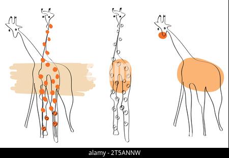 Girafes surréalistes vectorielles. Illustration de Vecteur