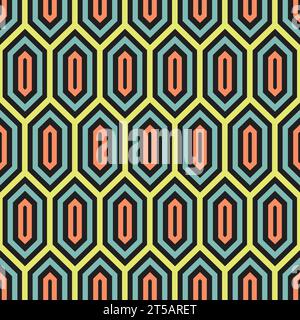 Motif sans couture de cellules hexagonales vectorielles. Texture moderne et élégante. Répétition de tuiles géométriques avec des éléments de ligne Illustration de Vecteur