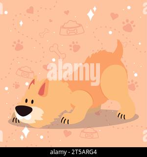 Mignon chien reniflant personnage de dessin animé vecteur Illustration de Vecteur