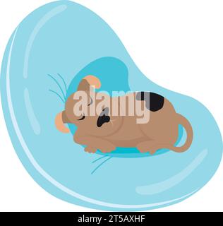 Chien mignon dormant sur un canapé d'oreiller Vector Illustration de Vecteur