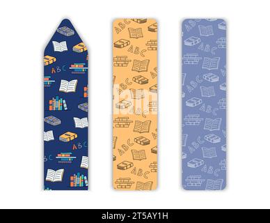Signets pour modèles de conception enfants. Jeu de repères de livre papier. Vecteur mignon doodles pour les enfants Illustration de Vecteur