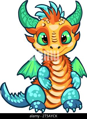 Dragon, dessin vectoriel, dragon chinois, nouvel an, joyeux nouvel an chinois 2024 signe du zodiaque, année du dragon, chinois traditionnel. Ensemble de chinois Illustration de Vecteur