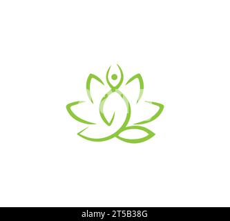 Modèle de vecteur de conception de logo de yoga Illustration de Vecteur