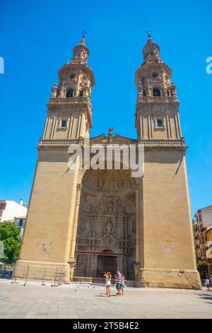 Façade de la cathédrale, Logroño, Espagne. Banque D'Images