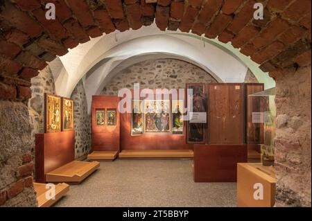 Abbaye Augustinienne de Neustift. Salle intérieure du célèbre musée de l'Abbaye : tableau gothique tardif, 15e siècle,.Brixen, Bressanone, Tyrol du Sud, non Banque D'Images