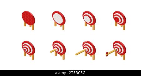 Conception étape par étape d'une icône pour une cible atteinte avec succès. Illustration vectorielle Illustration de Vecteur