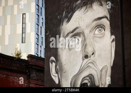 Ian Curtis murale Star & Garter pub près du centre-ville de Mayfield Park manchester Banque D'Images