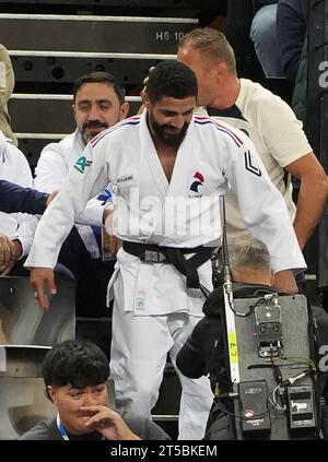 Montpellier, France. 03 novembre 2023. Walide Khyar de France Médaille de Bronze, hommes -66KG lors des Championnats d'Europe de judo individuels 2023 le 3 novembre 2023 à l'Arena Sud de France à Montpellier, France - photo Laurent Lairys/DPPI crédit : DPPI Media/Alamy Live News Banque D'Images