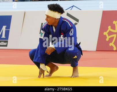 Montpellier, France. 03 novembre 2023. Amandine Buchard de France, -52 KG femmes lors des Championnats d'Europe de Judo individuels 2023 le 3 novembre 2023 à l'Arena Sud de France à Montpellier, France - photo Laurent Dairys/DPPI crédit : DPPI Media/Alamy Live News Banque D'Images