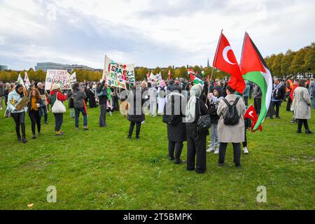 La Haye, pays-Bas. 29 octobre 2023. La Haye, pays-Bas, 29 octobre 2023.quelques milliers de personnes ont protesté pour une Palestine libre et contre la guerre à Gaza. Banque D'Images