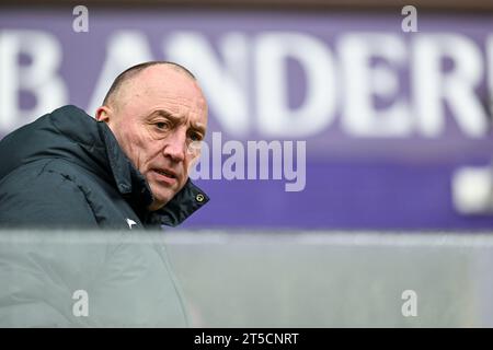 Anderlecht, Belgique. 04 novembre 2023. Wouter Vandenhaute photographié avant un match de football féminin entre le RSC Anderlecht et Oud Heverlee Leuven lors de la 8e journée de la saison 2023 - 2024 de la Super League belge Lotto Womens, le samedi 4 novembre 2023 à Anderlecht, Belgique . Crédit : Sportpix/Alamy Live News Banque D'Images