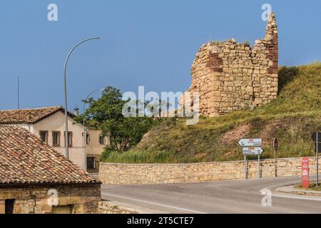 Le château et le mur de la municipalité de Molina de Aragon, dans la province de Guadalajara, communauté autonome de Castilla la Mancha, Espagne, Europe Banque D'Images