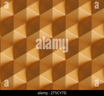 Fond de pyramides hexagonales. Motif sans couture. illustration 3d. Banque D'Images
